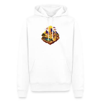 Gizeh Oase – Sphinx & Pyramiden - Männer Premium Bio Hoodie - Weiß - Vorne - Nico (187cm)