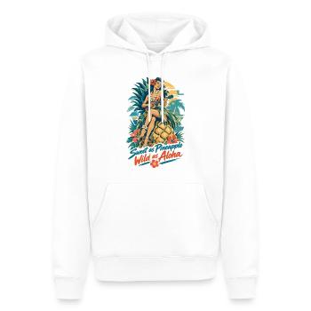 Hula Girl & Ananas – Sweet & Wild Hawaii - Männer Premium Bio Hoodie - Weiß - Vorne - Nico (187cm)