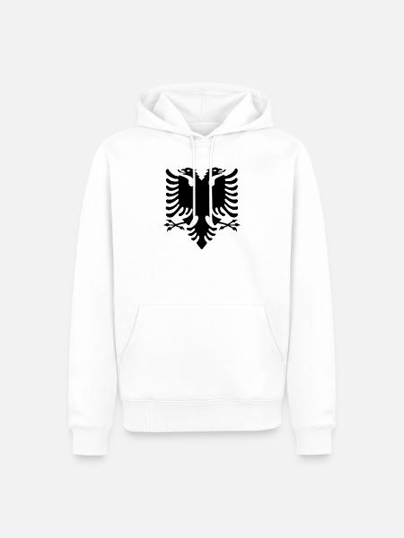 Albanische Flagge - Männer Premium Bio Hoodie - Weiß