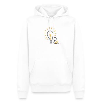 Im Schatten einer Idee (für helle Hintergründe) - Männer Premium Bio Hoodie - Weiß - Vorne - Nico (187cm)