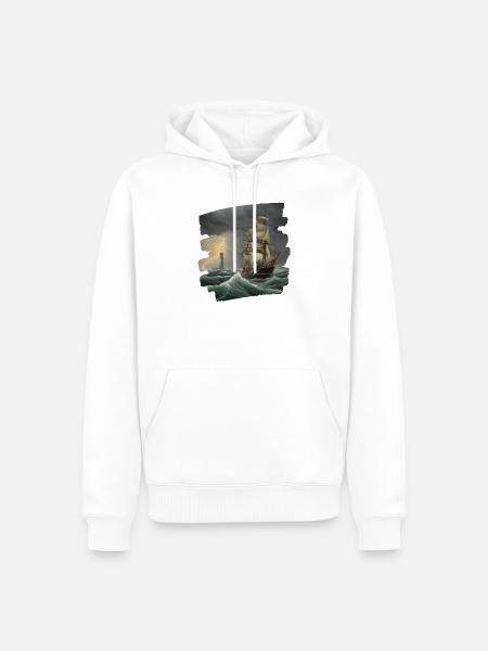 Sturm - Männer Premium Bio Hoodie - Weiß
