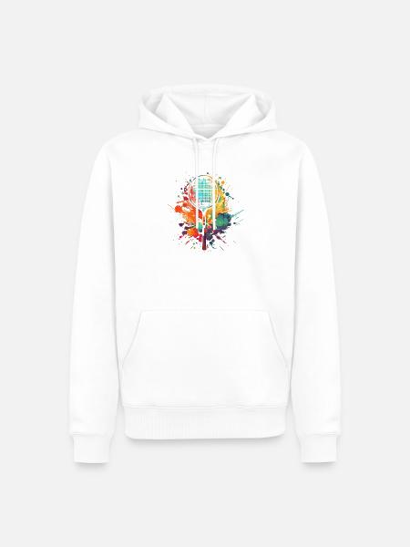 Badmintonschläger Graffiti - Männer Premium Bio Hoodie - Weiß