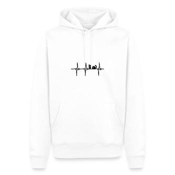 Herzschlag für Katzen - Männer Premium Bio Hoodie - Weiß - Vorne - Nico (187cm)