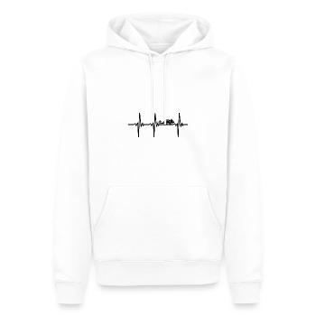 Herzschlag für lustiges Chamäleon - Männer Premium Bio Hoodie - Weiß - Vorne - Nico (187cm)