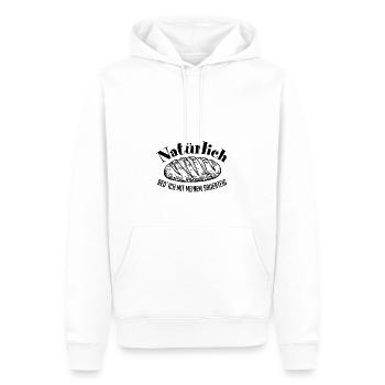 Ich rede mit meinem Sauerteig. Sauerteigflüsterer - Männer Premium Bio Hoodie - Weiß - Vorne - Nico (187cm)
