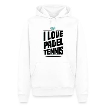 Padel Tennis Paddel Padelball Padeln Padeltennis - Männer Premium Bio Hoodie - Weiß - Vorne - Nico (187cm)