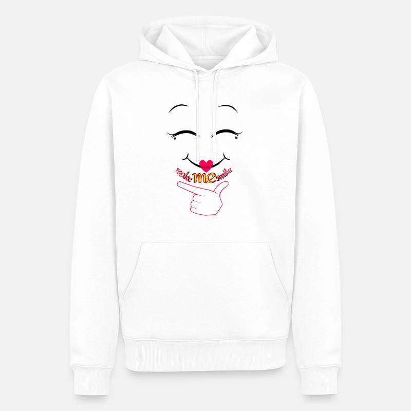 Make me smile - Männer Premium Bio Hoodie - Weiß