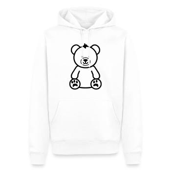 Ours en peluche - Sweat à capuche Premium bio Homme - blanc - Devant - Nico (187cm)