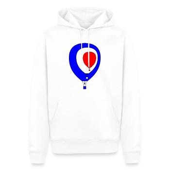 3 montgolfières l’une dans l’autre bleu-blanc-rouge - Sweat à capuche Premium bio Homme - blanc - Devant - Nico (187cm)