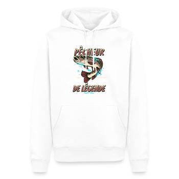 Je suis un pêcheur de légende, cadeau pêche - Sweat à capuche Premium bio Homme - blanc - Devant - Nico (187cm)