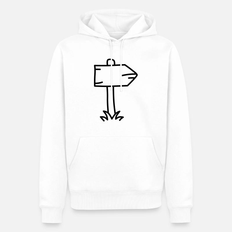 Wegweiser - Männer Premium Bio Hoodie - Weiß