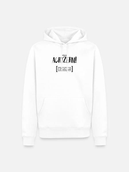 Stolze Achtzehn ! 18 Geburtstag Geschenk - Männer Premium Bio Hoodie - Weiß