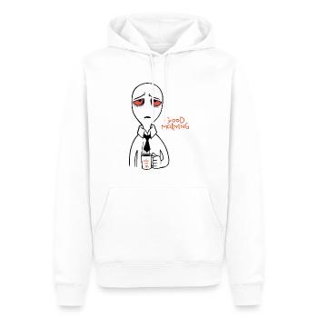 Bonjour Matin Grouch Nuit Owl Love Job - Sweat à capuche Premium bio Homme - blanc - Devant - Nico (187cm)