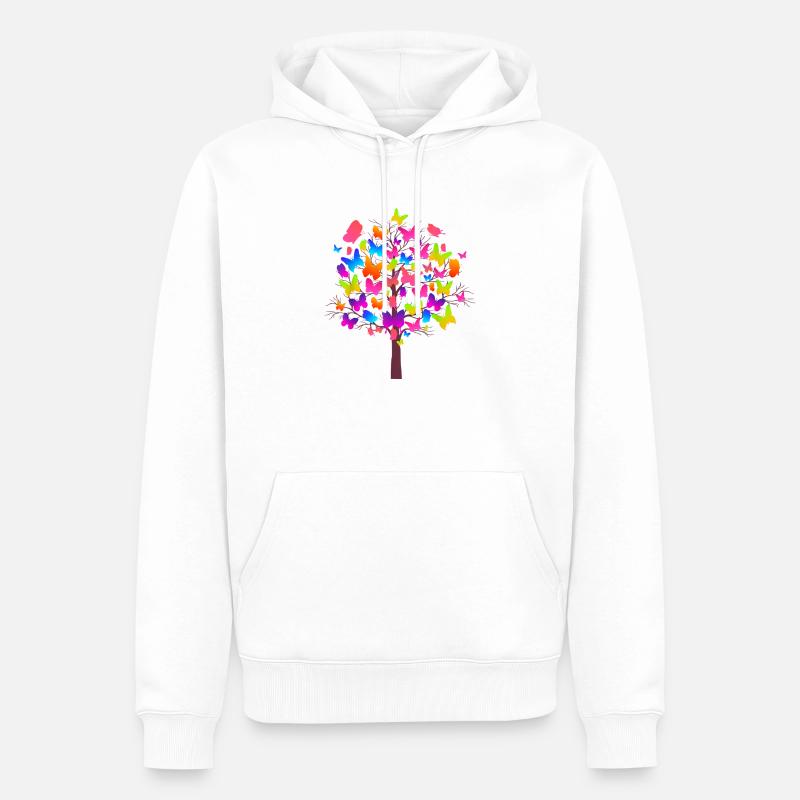 Mignon Nature Papillon Amour Papillons - Sweat à capuche Premium bio Homme - blanc