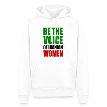 Be the voice of iranian women - Männer Premium Bio Hoodie - Weiß - Vorne - Nico (187cm)
