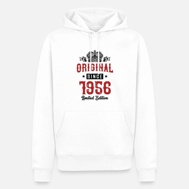 Édition limitée de 1956 - Sweat à capuche Premium bio Homme - blanc