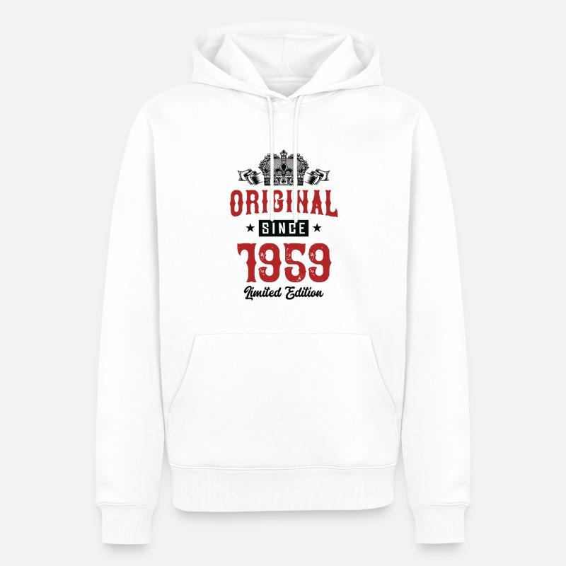 Édition limitée de 1959 - Sweat à capuche Premium bio Homme - blanc