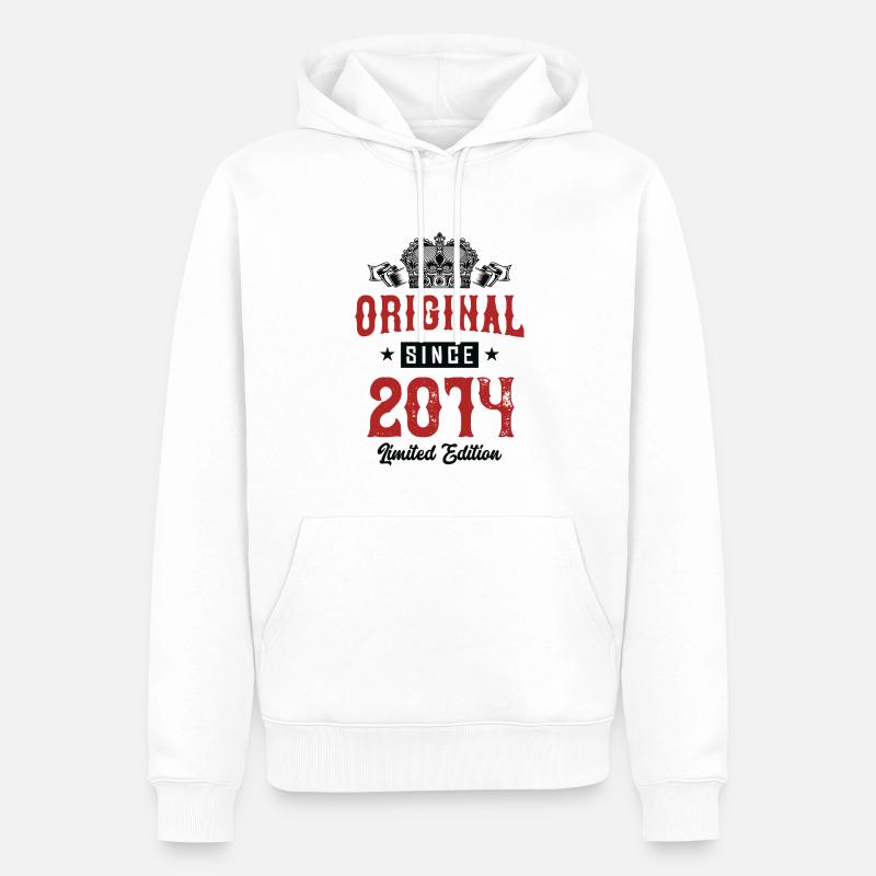 Édition limitée 2014 - Sweat à capuche Premium bio Homme - blanc