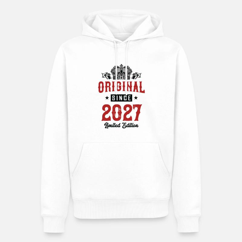 Édition limitée 2027 - Sweat à capuche Premium bio Homme - blanc