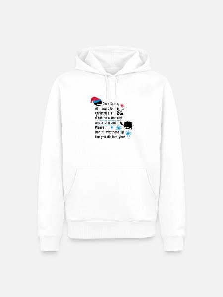 dear santa funny xmas - Men’s Premium Organic Hoodie - white