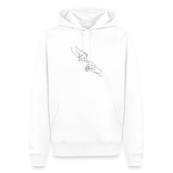 Tendre la main #2 (Noir) - Sweat à capuche Premium bio Homme - blanc - Devant - Nico (187cm)