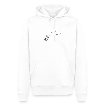 Tendre la main #1 (Noir) - Sweat à capuche Premium bio Homme - blanc - Devant - Nico (187cm)
