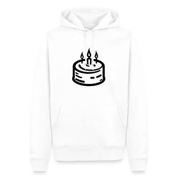 Gâteau d'anniversaire - Sweat à capuche Premium bio Homme - blanc - Devant - Nico (187cm)