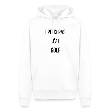 J'Peux Pas J'ai Golf - Sweat à capuche Premium bio Homme - blanc - Devant - Nico (187cm)