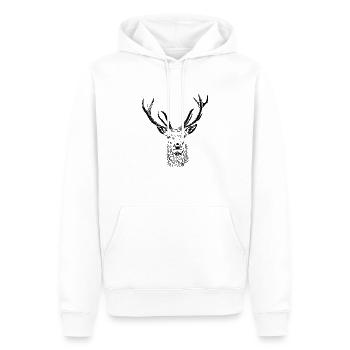 Majestic Stag – Wild and Elegant - Men’s Premium Organic Hoodie - white - Front - Nico (187cm)