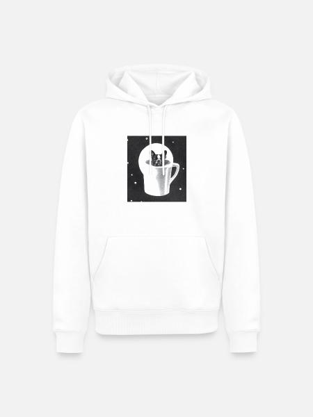 Dog in Cup - Männer Premium Bio Hoodie - Weiß