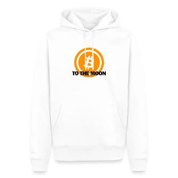 Bitcoin sur la lune - Sweat à capuche Premium bio Homme - blanc - Devant - Nico (187cm)