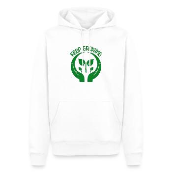 Keep Growing - Männer Premium Bio Hoodie - Weiß - Vorne - Nico (187cm)