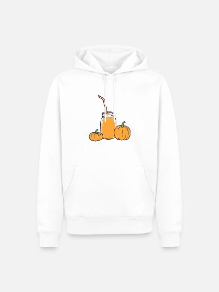 Kürbis Latte - Männer Premium Bio Hoodie - Weiß