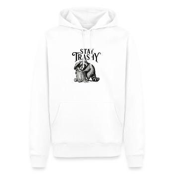 Restez Trash Racoon - Sweat à capuche Premium bio Homme - blanc - Devant - Nico (187cm)