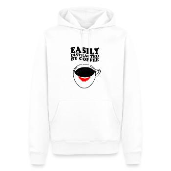 Easily Distracted By Coffee Coffee Lipstick - Men’s Premium Organic Hoodie - white - Front - Nico (187cm)