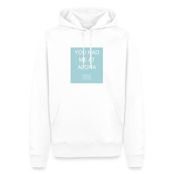 Aloha Citation Graphique - Sweat à capuche Premium bio Homme - blanc - Devant - Nico (187cm)