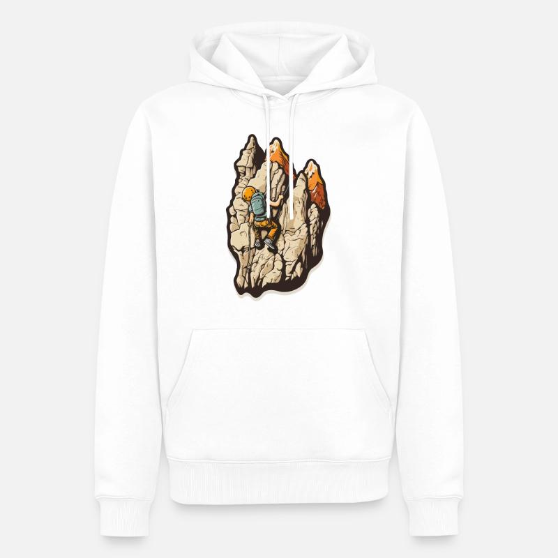 Performance de pointe: Escalade - Sweat à capuche Premium bio Homme - blanc