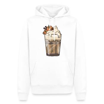 Kürbis Latte Macchiato - Latte à la citrouille et aux épices - Sweat à capuche Premium bio Homme - blanc - Devant - Nico (187cm)