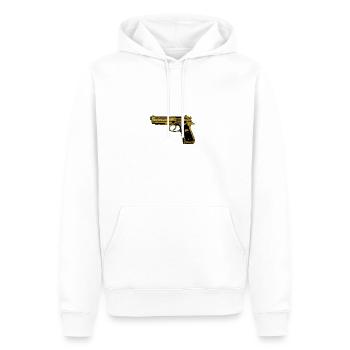 Golden Pistol - Goldene Pistole Waffenbesitzer - Männer Premium Bio Hoodie - Weiß - Vorne - Nico (187cm)