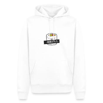 Funny White Japanese Sushi - Men’s Premium Organic Hoodie - white - Front - Nico (187cm)