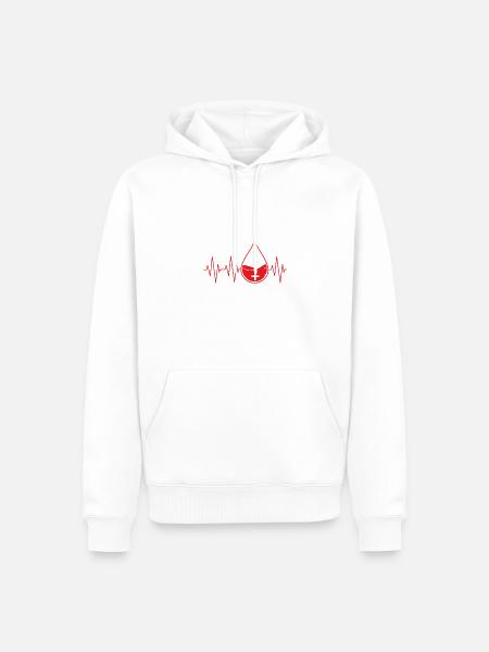 Häufigkeit Weißer Blutstropfen - Männer Premium Bio Hoodie - Weiß
