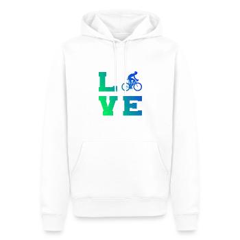 Vélo de route Vélo de route Vélo de route Vélo de route Femme - Sweat à capuche Premium bio Homme - blanc - Devant - Nico (187cm)