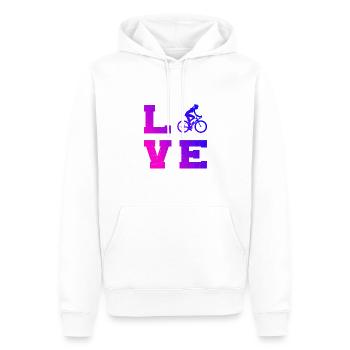 Vélo Cycliste Femmes Hommes Vélo Vélo - Sweat à capuche Premium bio Homme - blanc - Devant - Nico (187cm)