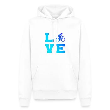 Cyclisme Vélo Homme Vélo Cyclisme - Sweat à capuche Premium bio Homme - blanc - Devant - Nico (187cm)