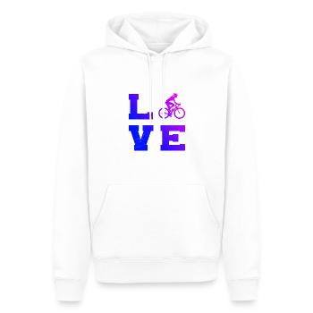 VTT Homme Vélo Vélo Vélo VTT - Sweat à capuche Premium bio Homme - blanc - Devant - Nico (187cm)