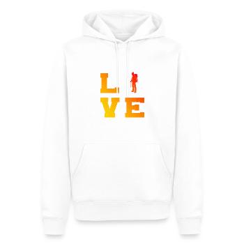Hommes Femmes Escalade Bloc Escalade Bloc - Sweat à capuche Premium bio Homme - blanc - Devant - Nico (187cm)