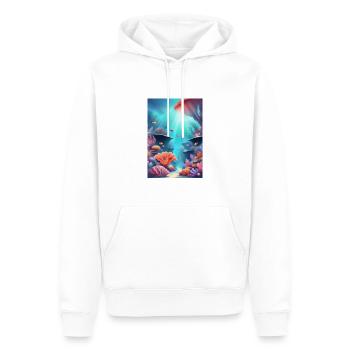 Récifs coralliens colorés - Sweat à capuche Premium bio Homme - blanc - Devant - Nico (187cm)