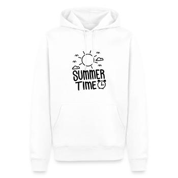 SUMMER TIME BEACH RETRO TRAVEL SUN SAYING MOTIF - Men’s Premium Organic Hoodie - white - Front - Nico (187cm)