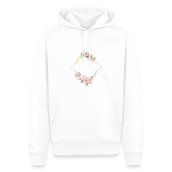 Blumen-Bouquet, personalisierbar - Männer Premium Bio Hoodie - Weiß - Vorne - Nico (187cm)