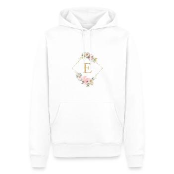 Personalisierbar Monogramm E Pastel Floral - Männer Premium Bio Hoodie - Weiß - Vorne - Nico (187cm)